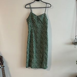 Green Floral Midi Dress